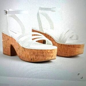 Torrid Cork Strappy Sandal White Women's 9WW NWOB NEW